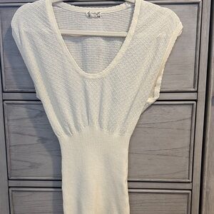 Intimately free, by free people Cream Textured Knit Scoop Neck Top